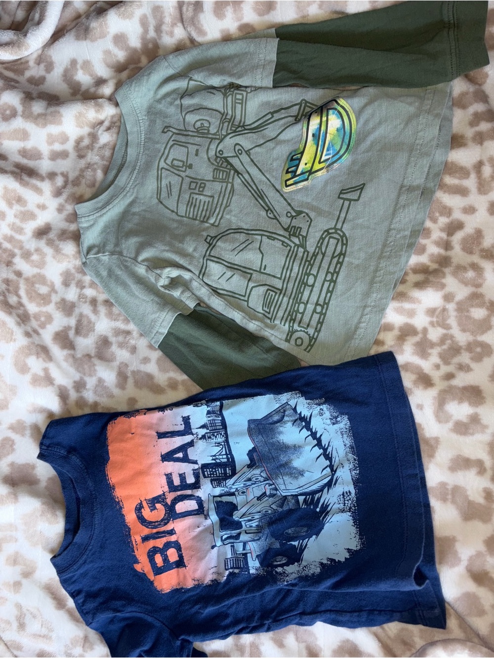 Kids Long-Sleeve Green Excavator Shirt - Unbranded